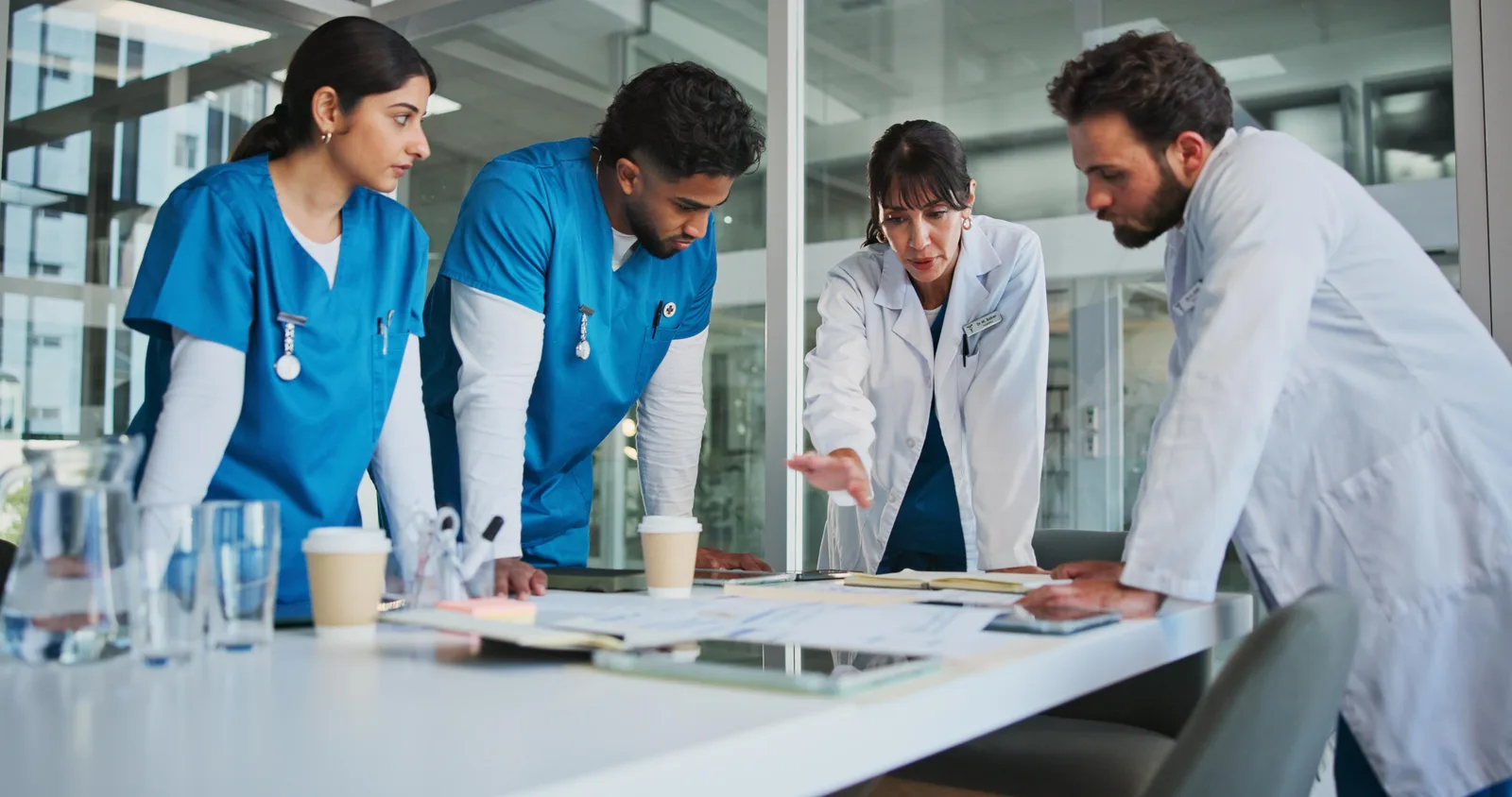 Medical team reviewing patient diagnostic data